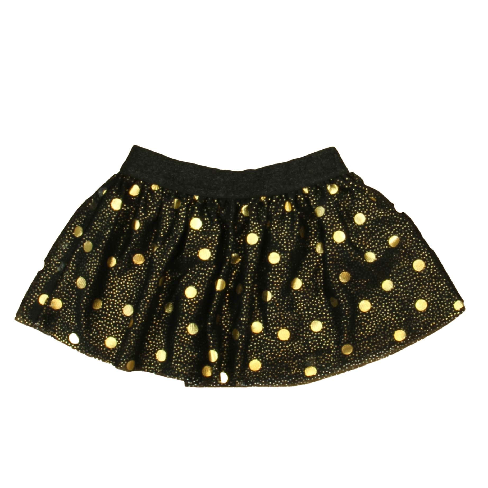 Falda para niña color negro y dorado