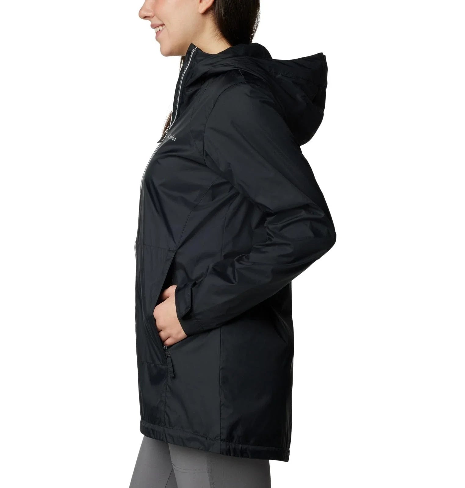 Chaqueta de mujer impermeable color negro