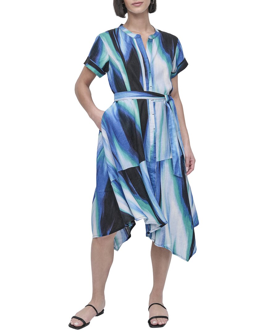 Vestido de lino midi con estampado