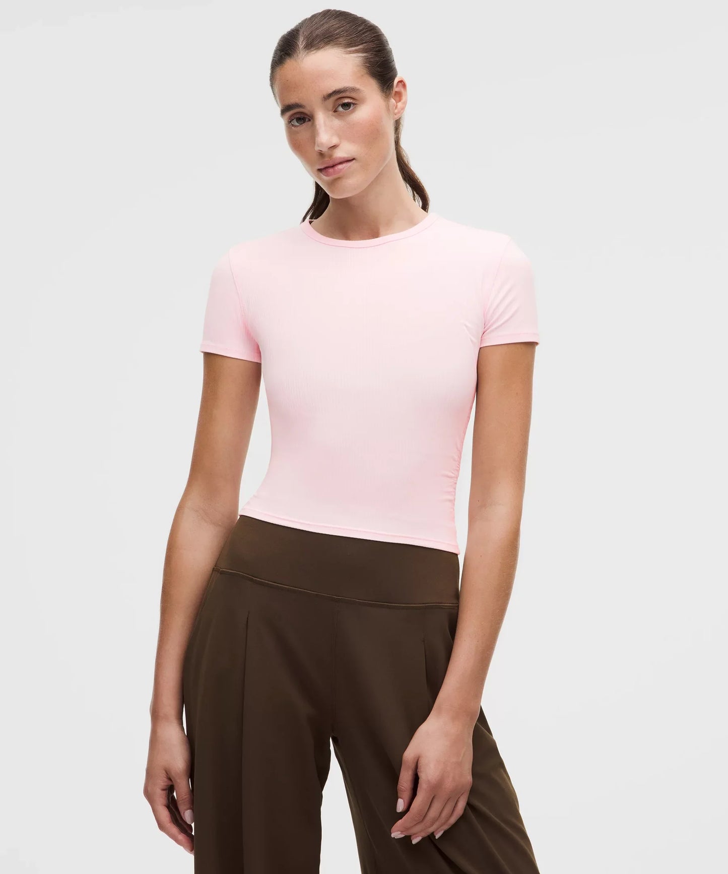 Camisa de manga corta con tejido acanalado