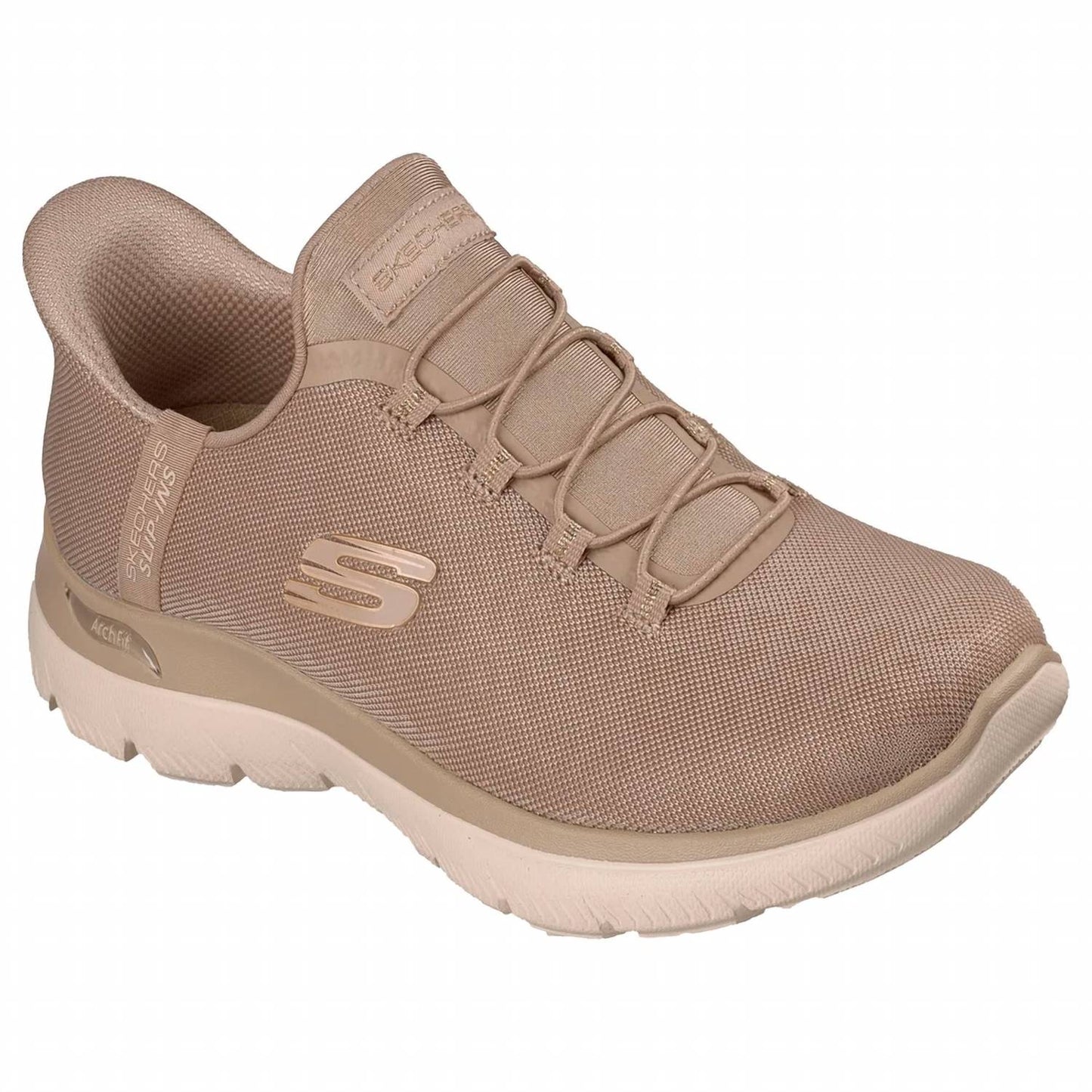 Tenis de mujer color dorado y taupe