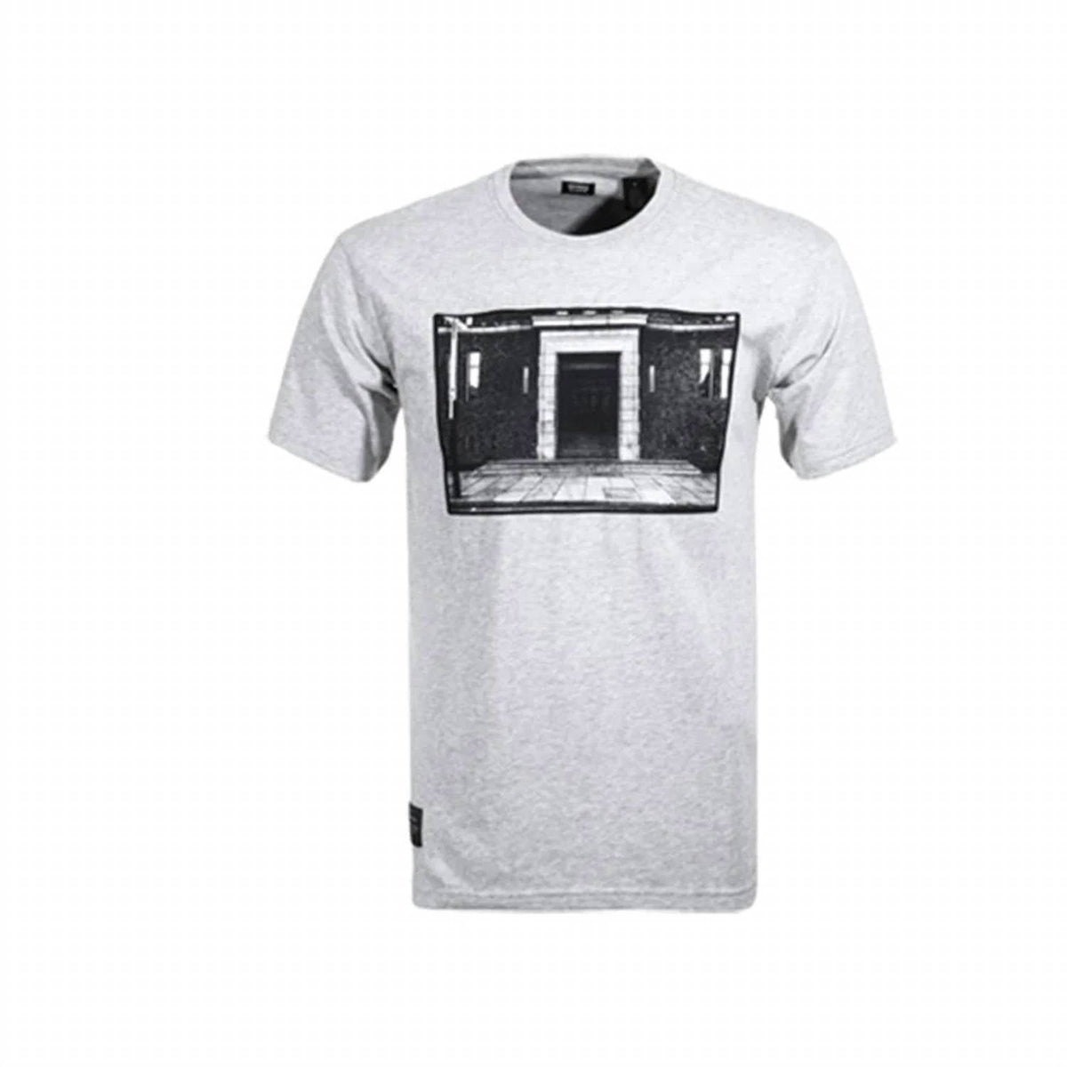 Camiseta de hombre con cuello redondo con estampado color gris