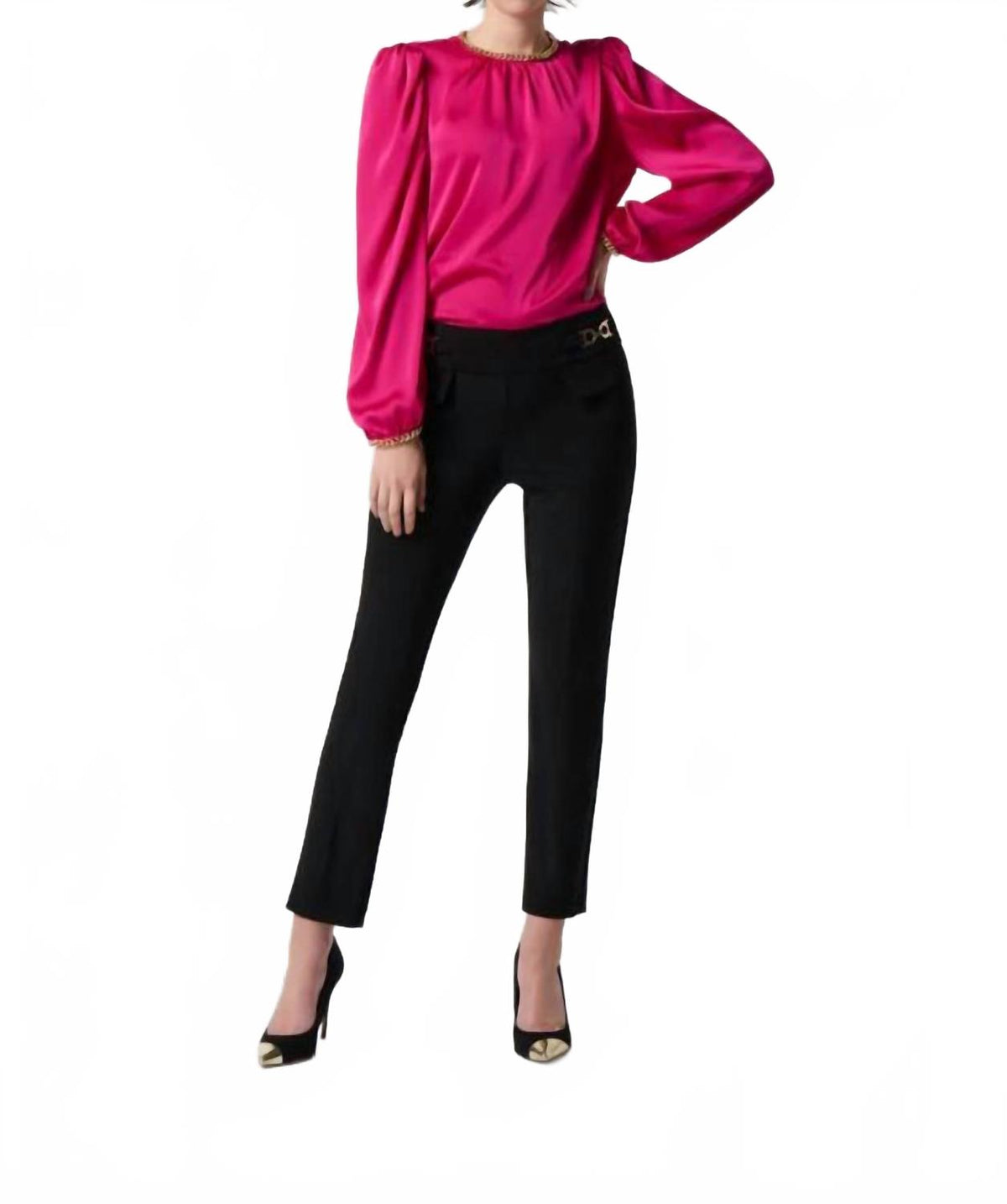 Top de satén color rosado