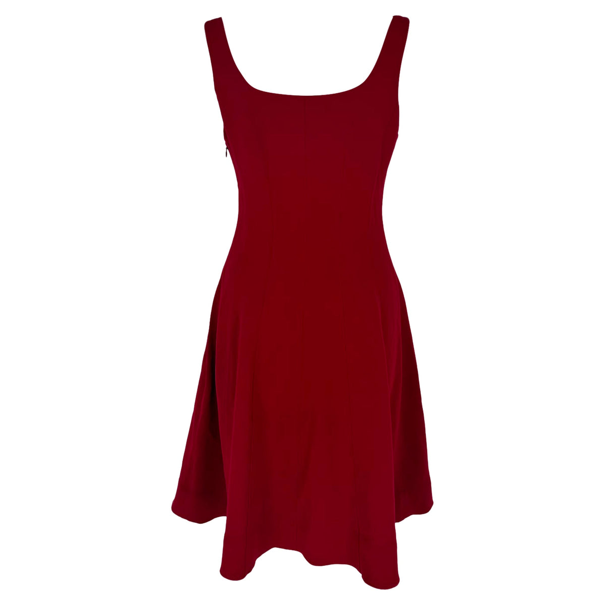 Vestido corto con escote cuadrado color vinotinto