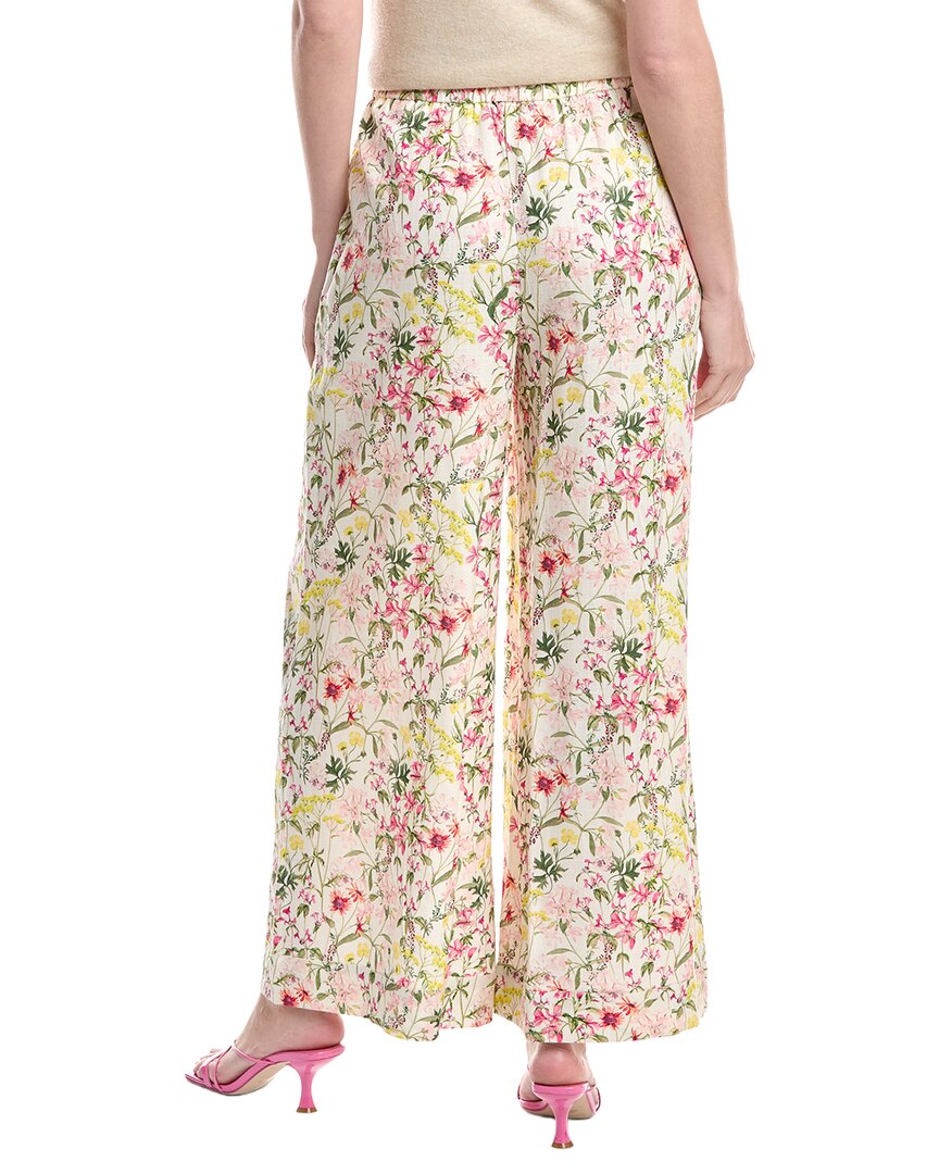 Pantalón de mezcla de lino de pierna ancha