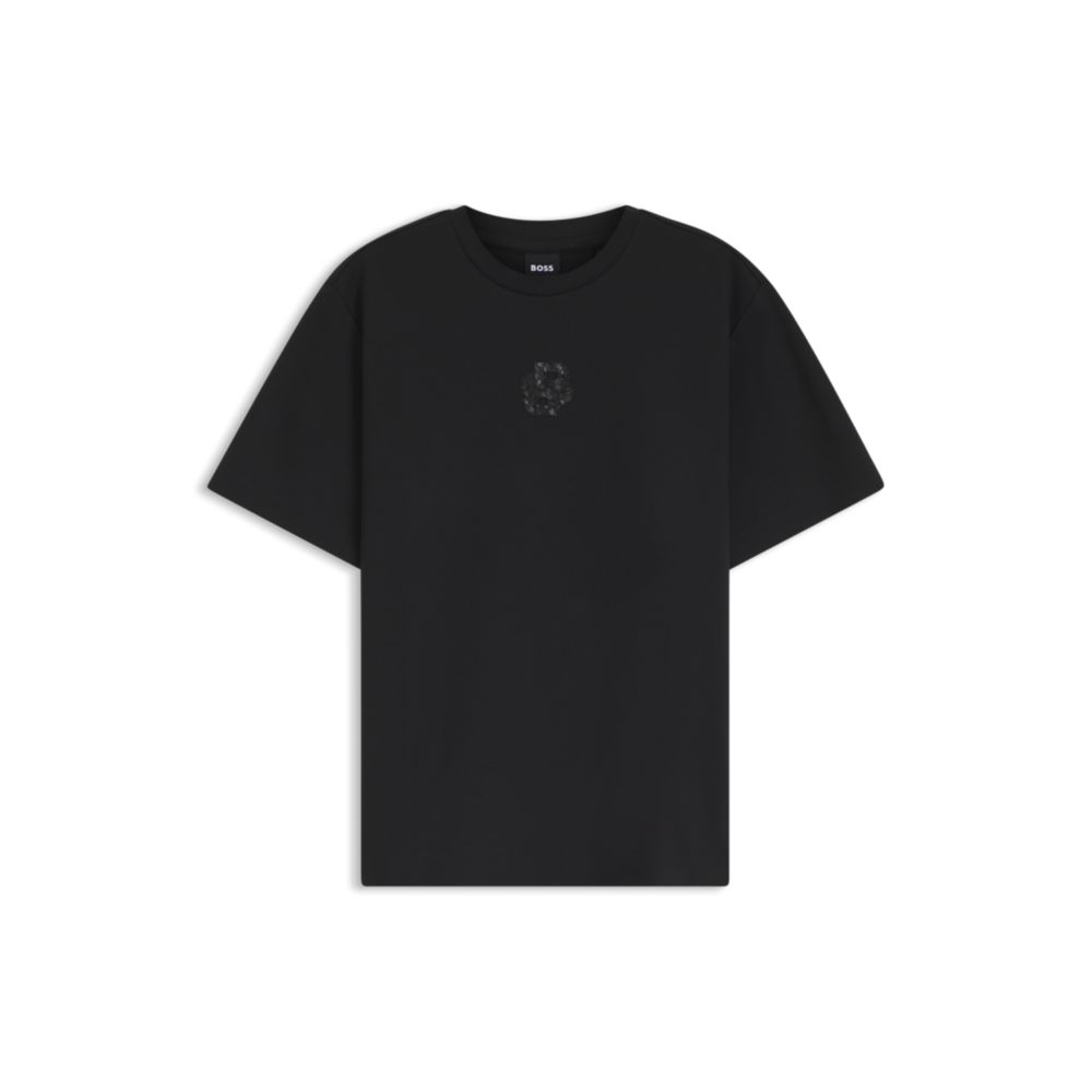 Camiseta de algodón con bordado con lentejuelas