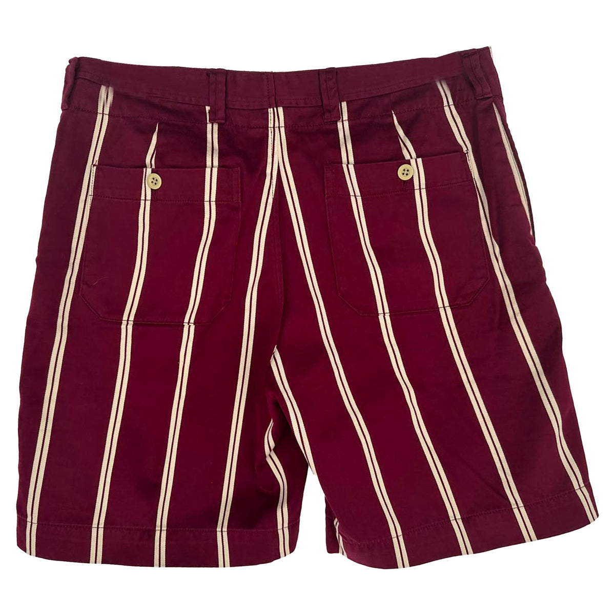 Short de algodón a rayas color vinotinto