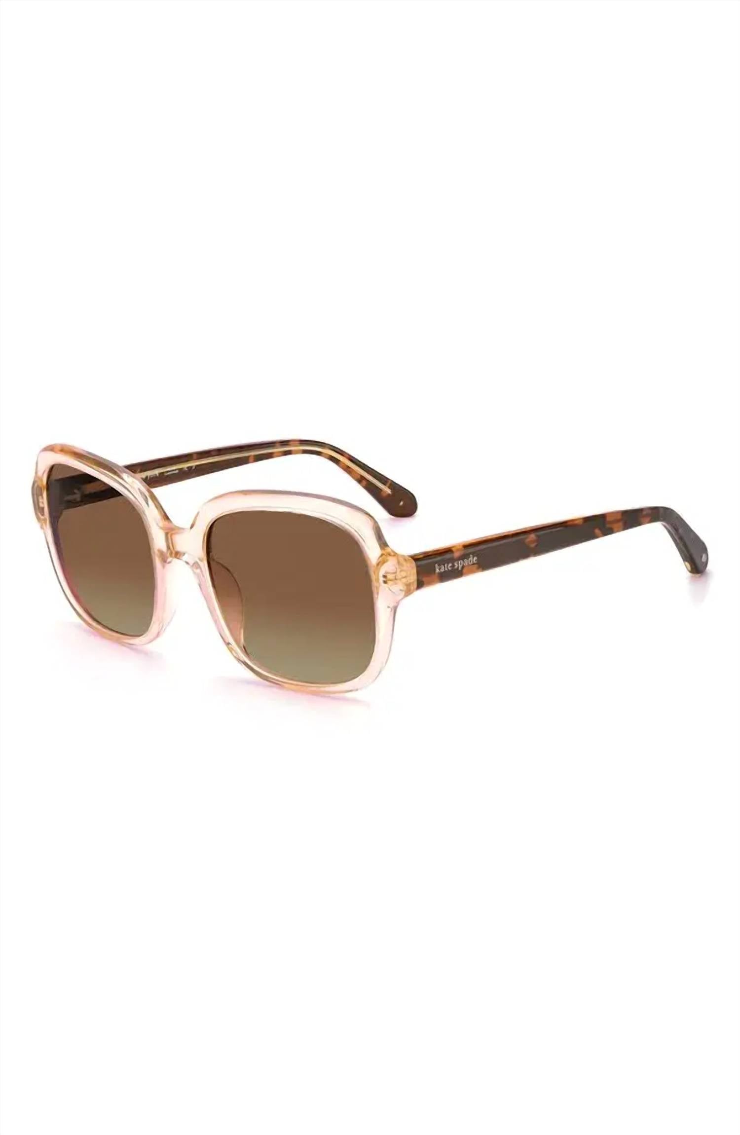 Gafas de sol de mujer de montura cuadrada 55 mm con lentes polarizados color café y rosado
