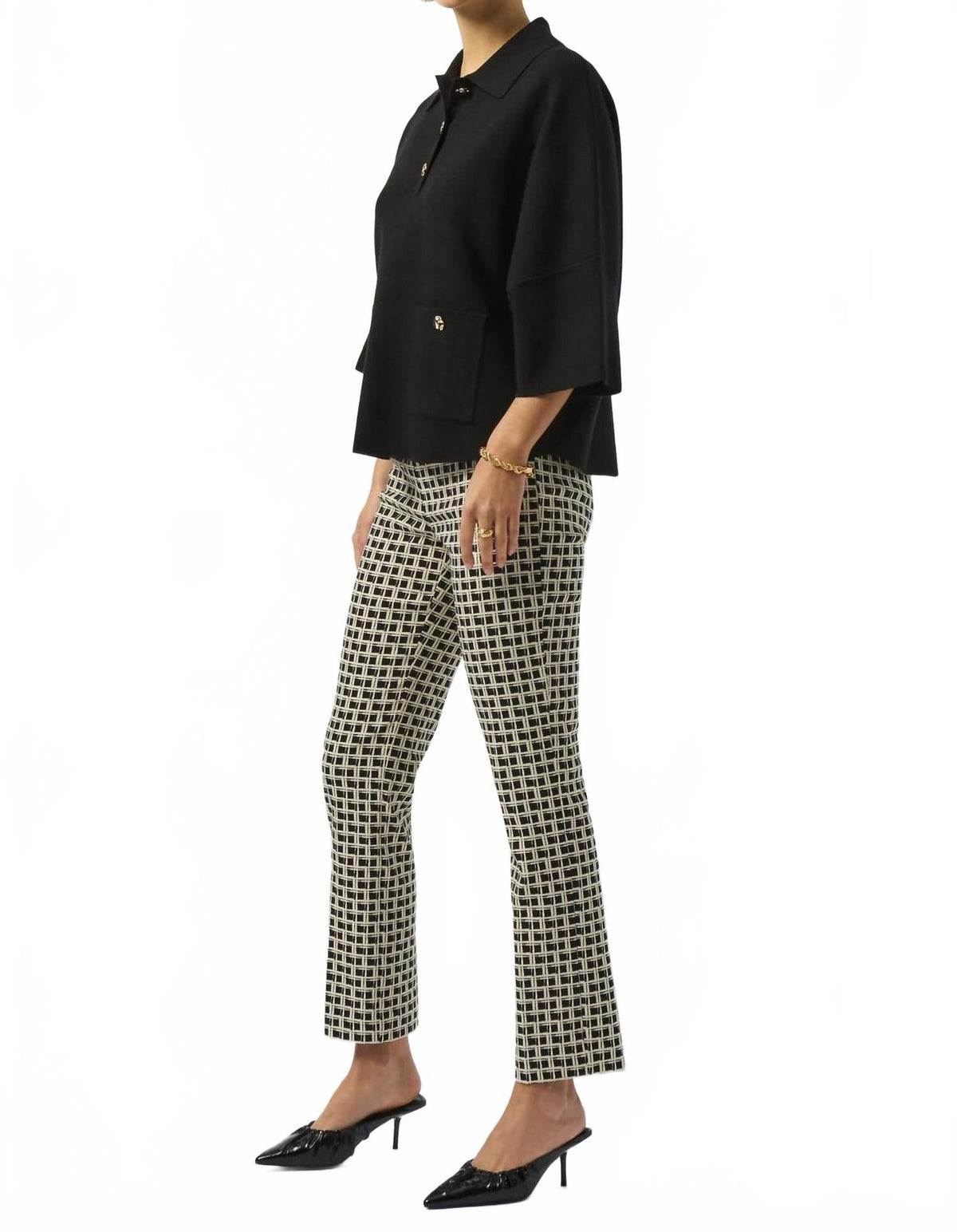 Pantalón a cuadros color blanco