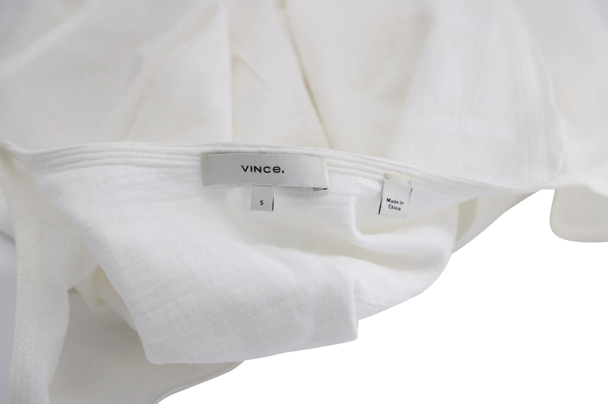 Blusa de algodón de manga corta color blanco