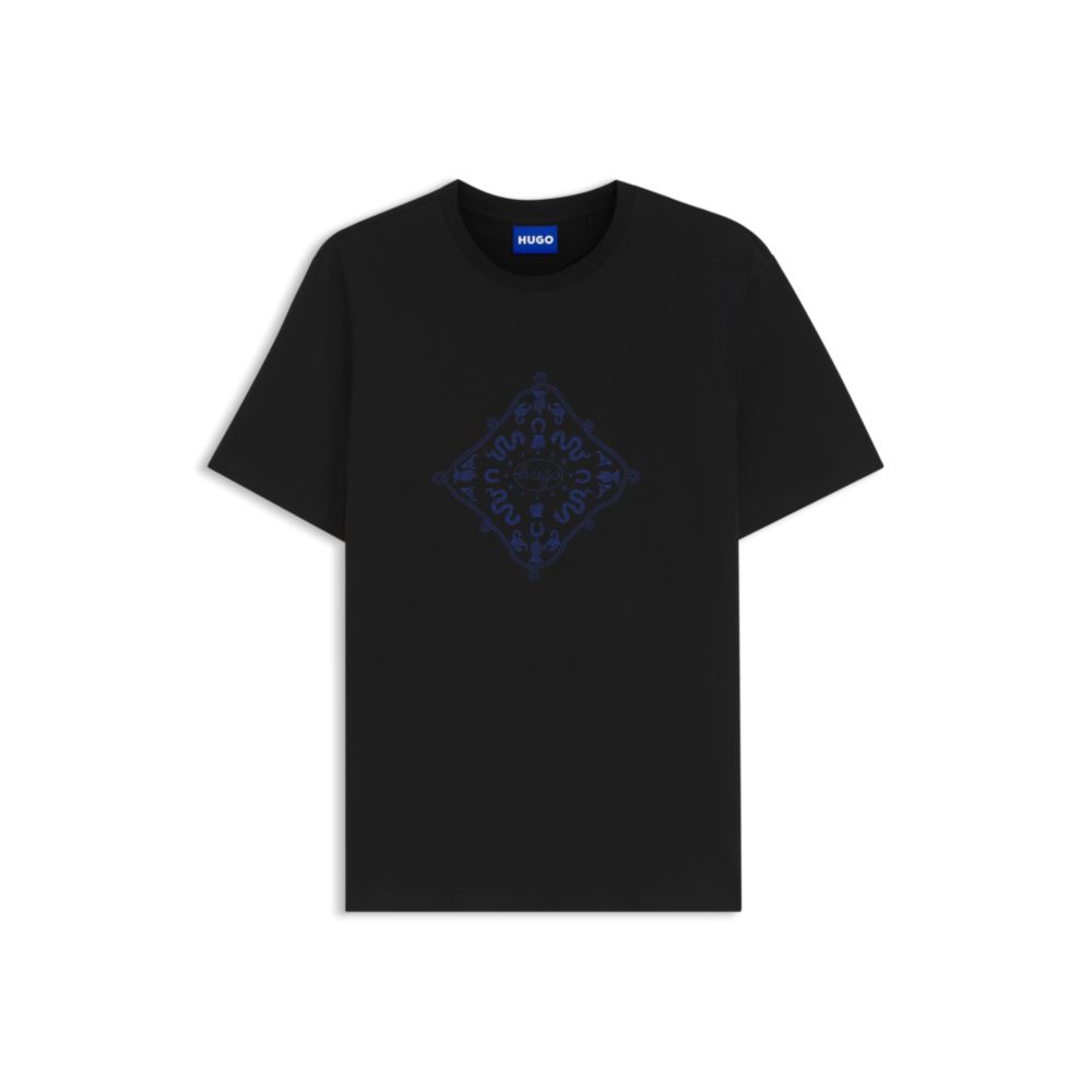 Camiseta de algodón con cuello redondo