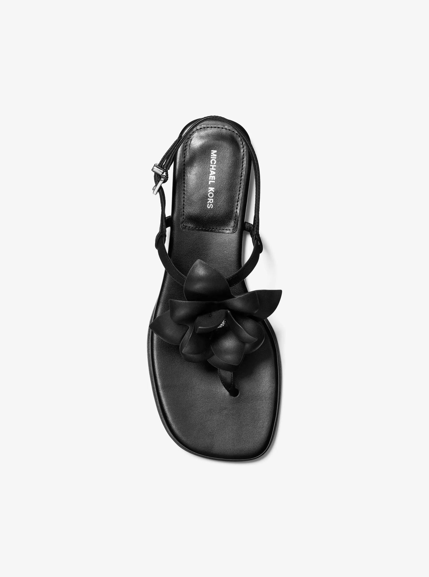 Sandalias de cuero con estampado floral