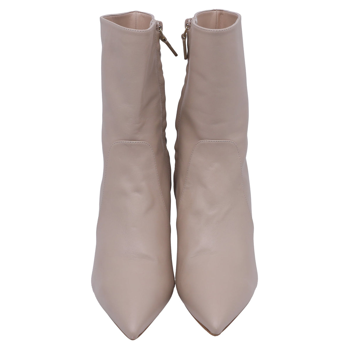 Botines de cuero color beige