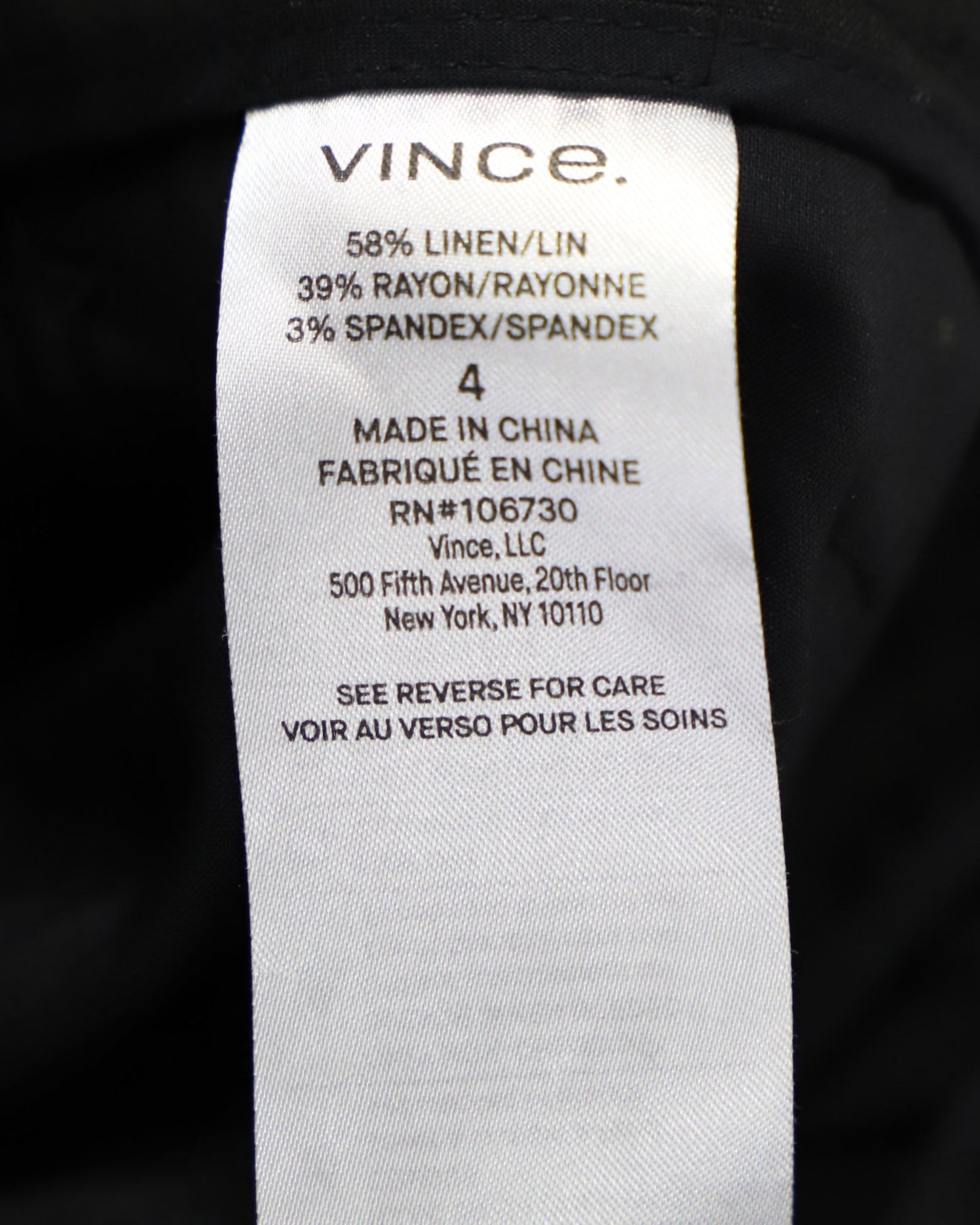 Pantalón de lino color negro