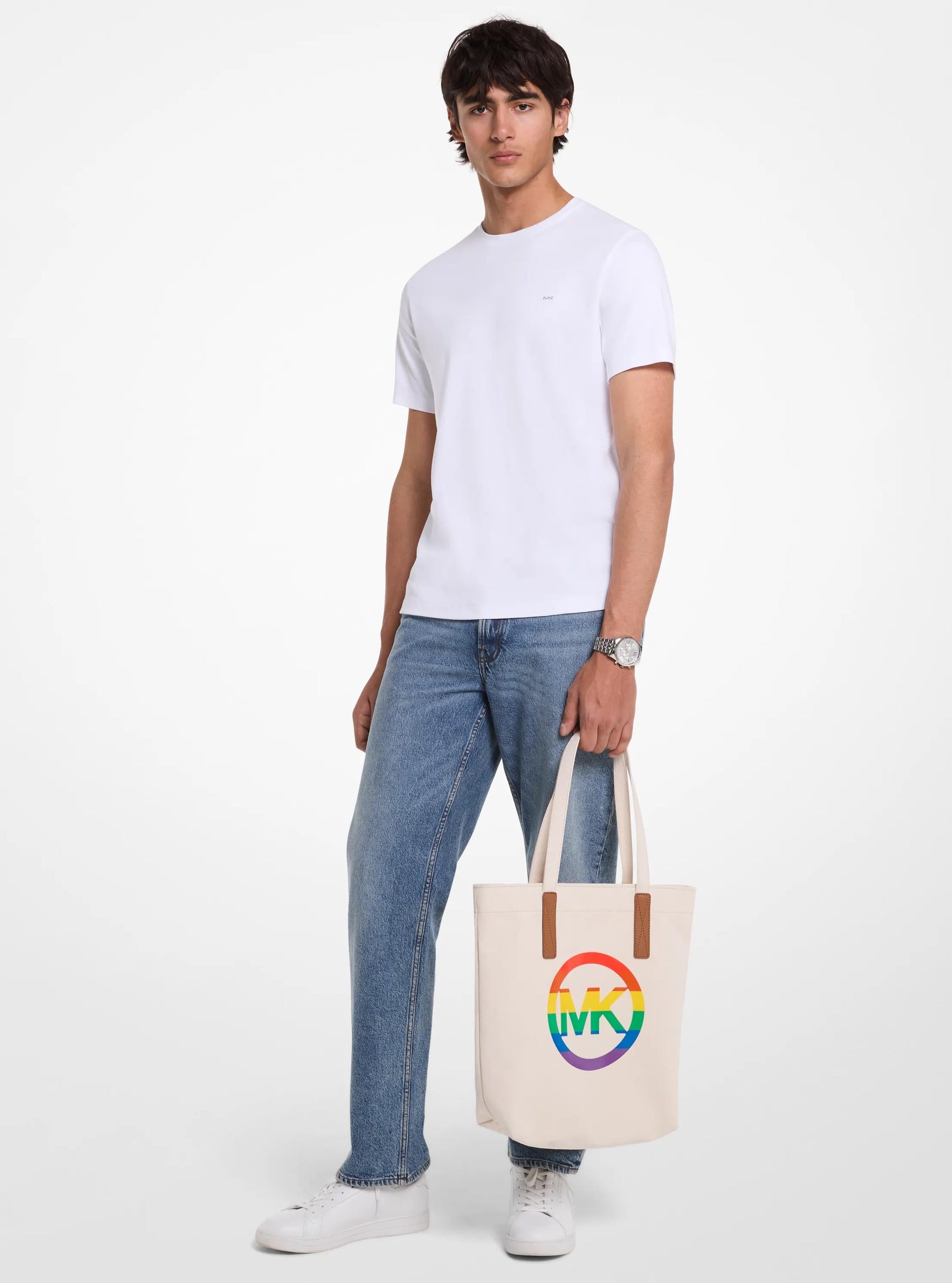 Bolso tote de algodón multicolor