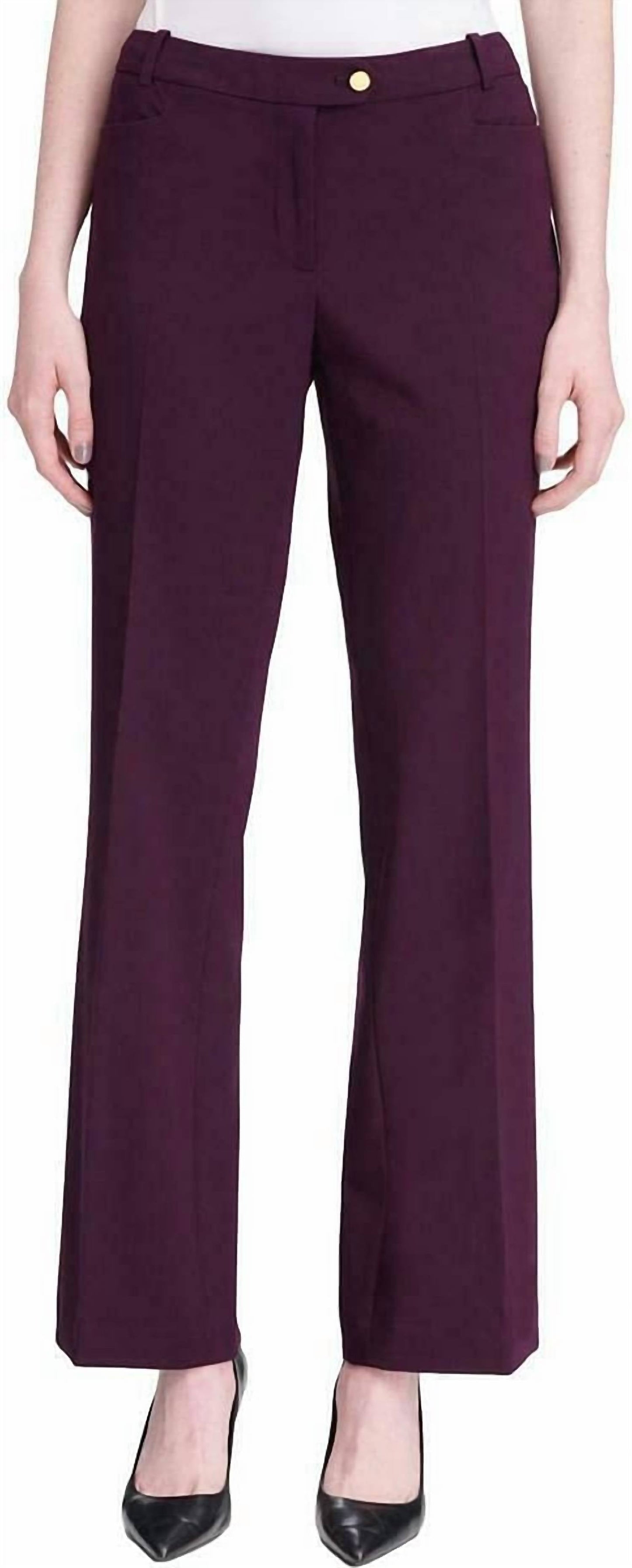 Pantalón de tiro medio color violeta