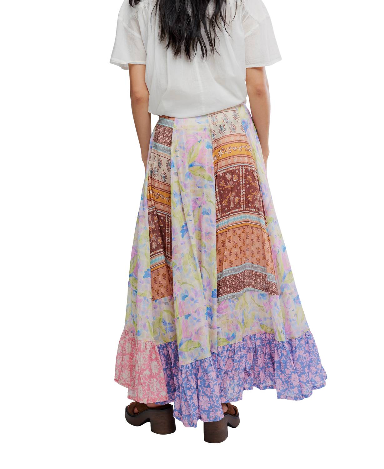 Falda de mujer con estampado color rosado