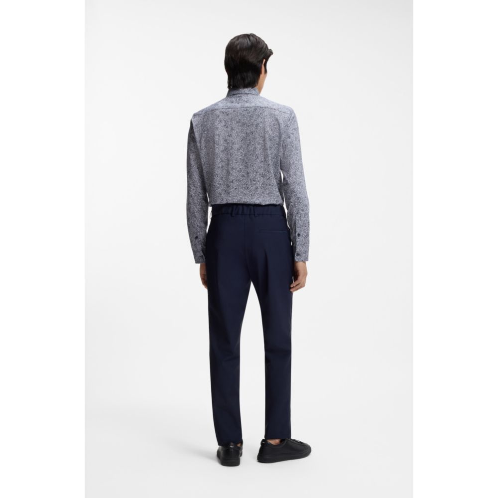 Camisa de mezcla de algodón de corte ajustado con estampado