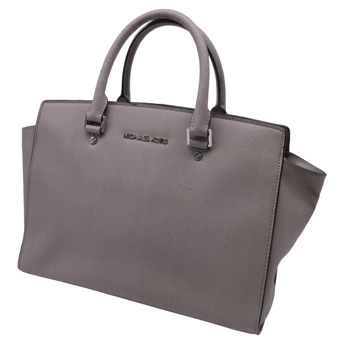 Bolso de cuero color gris
