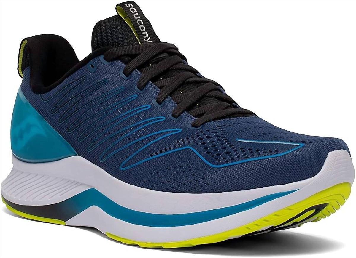 Tenis para correr de hombre color azul marino y negro y blanco