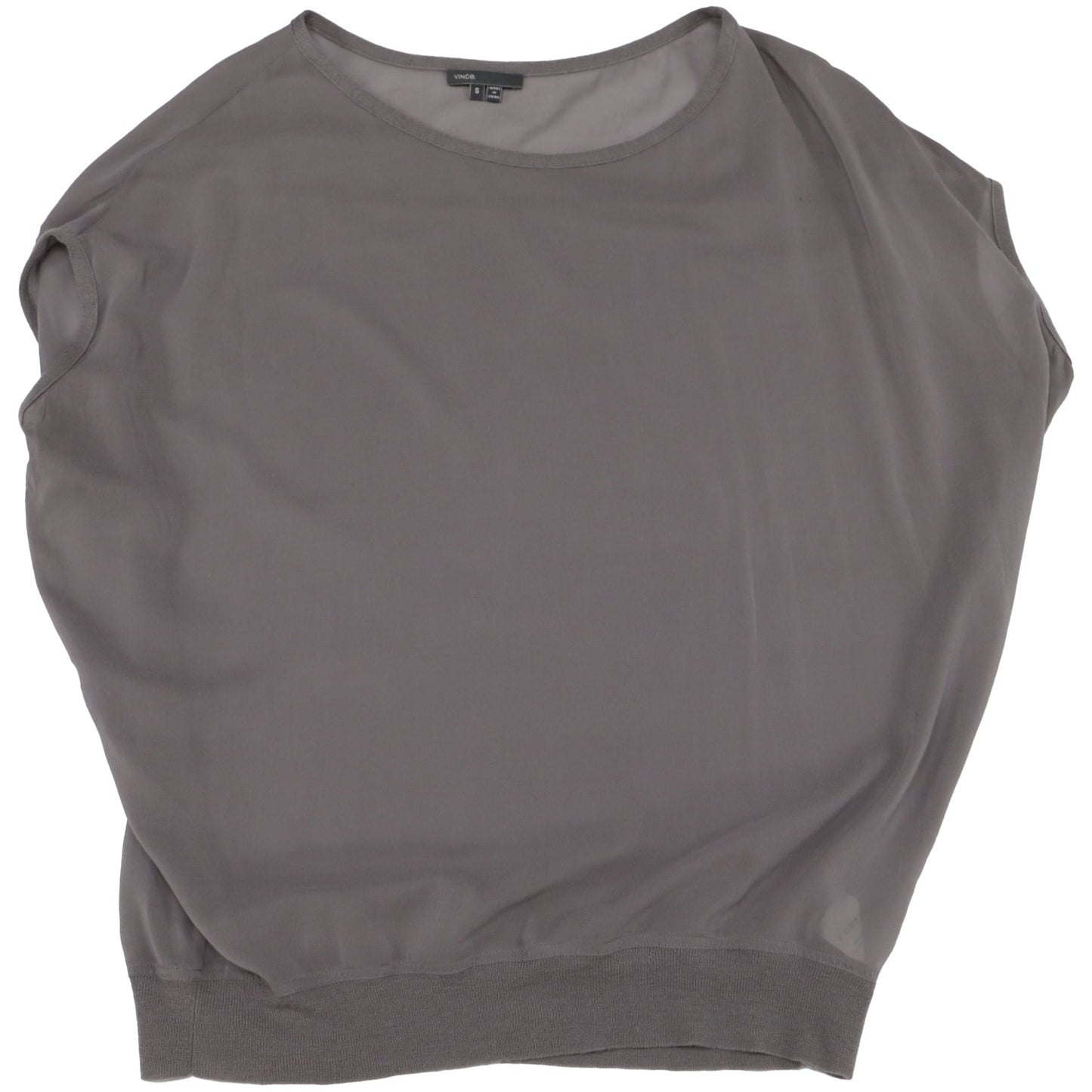 Camisa de seda color gris