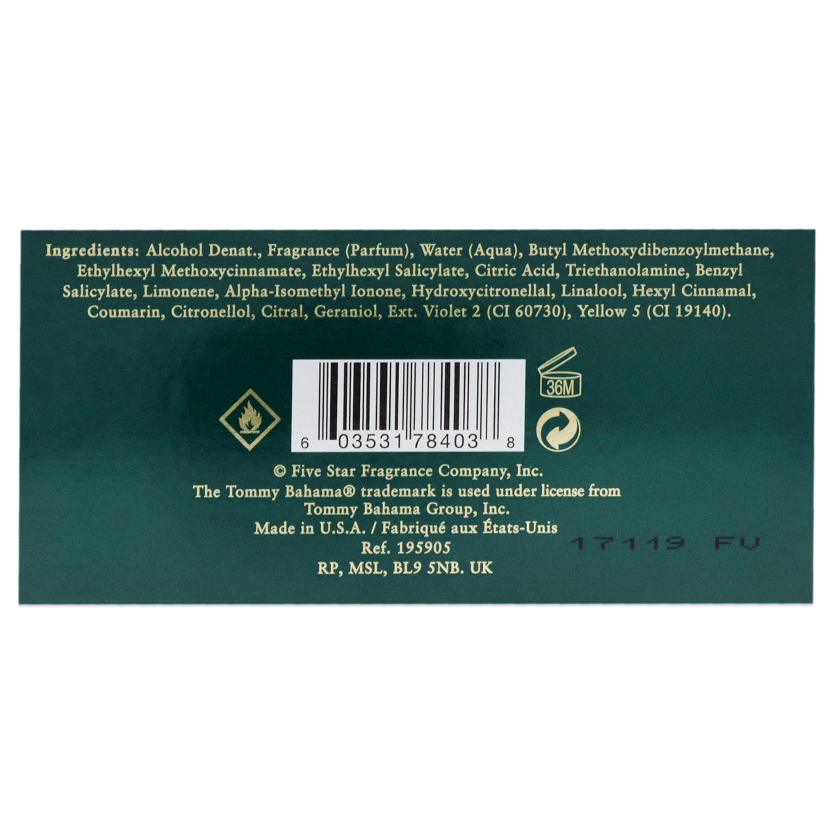 Perfume de hombre 3,4 oz