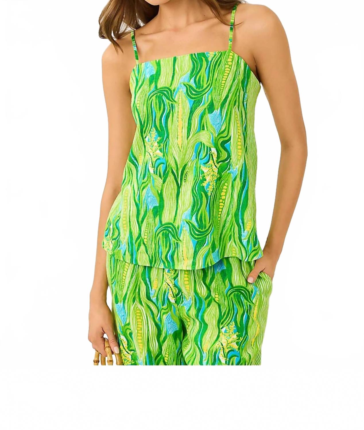 Top color turquesa
