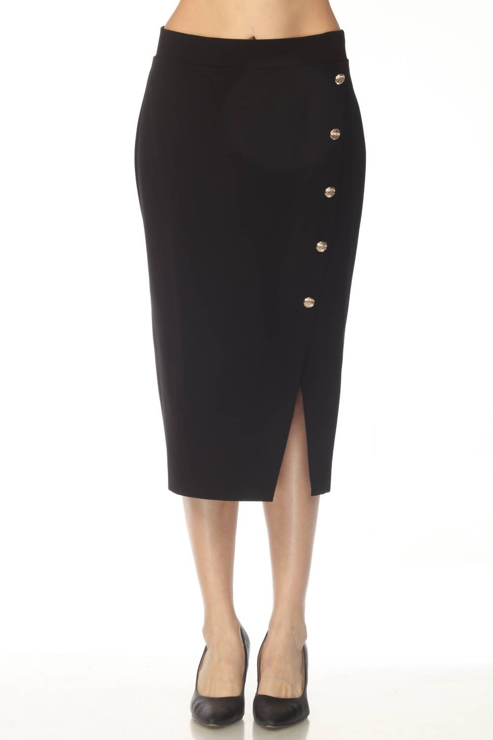Falda midi color negro