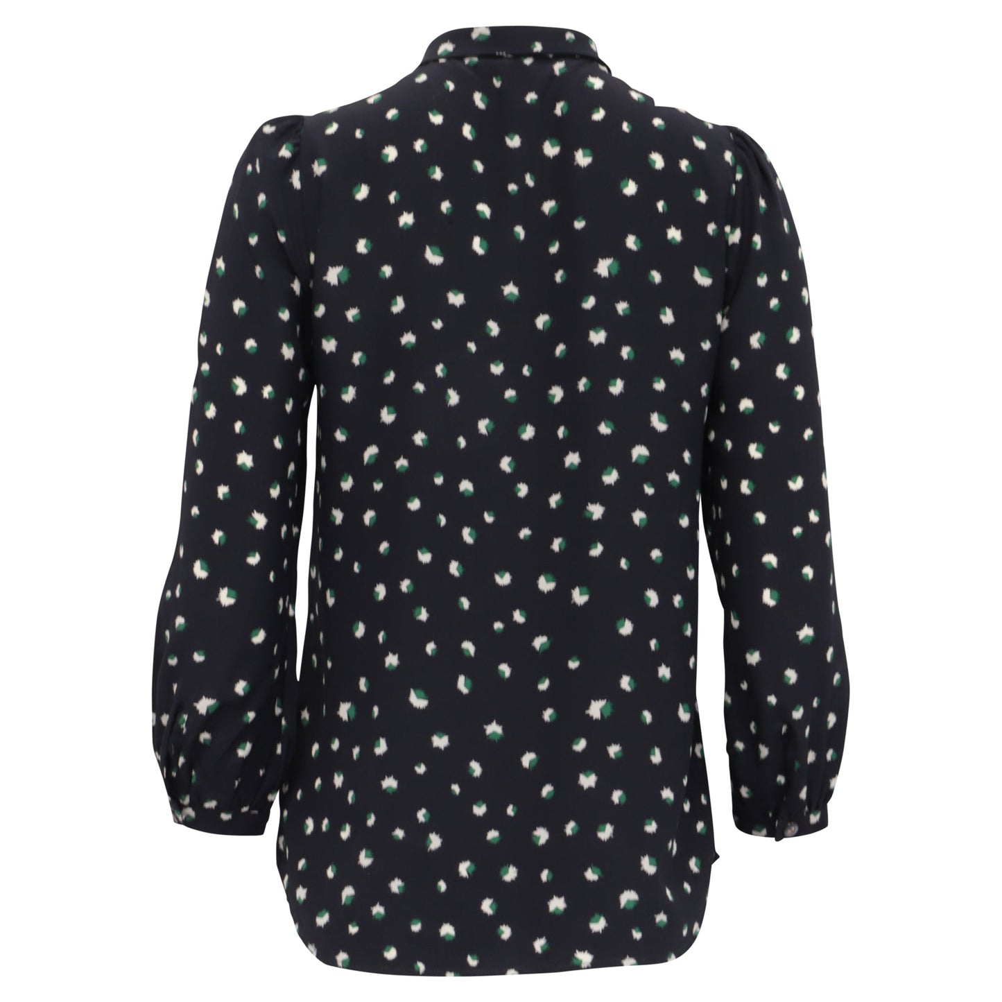 Blusa de seda con estampado color azul marino