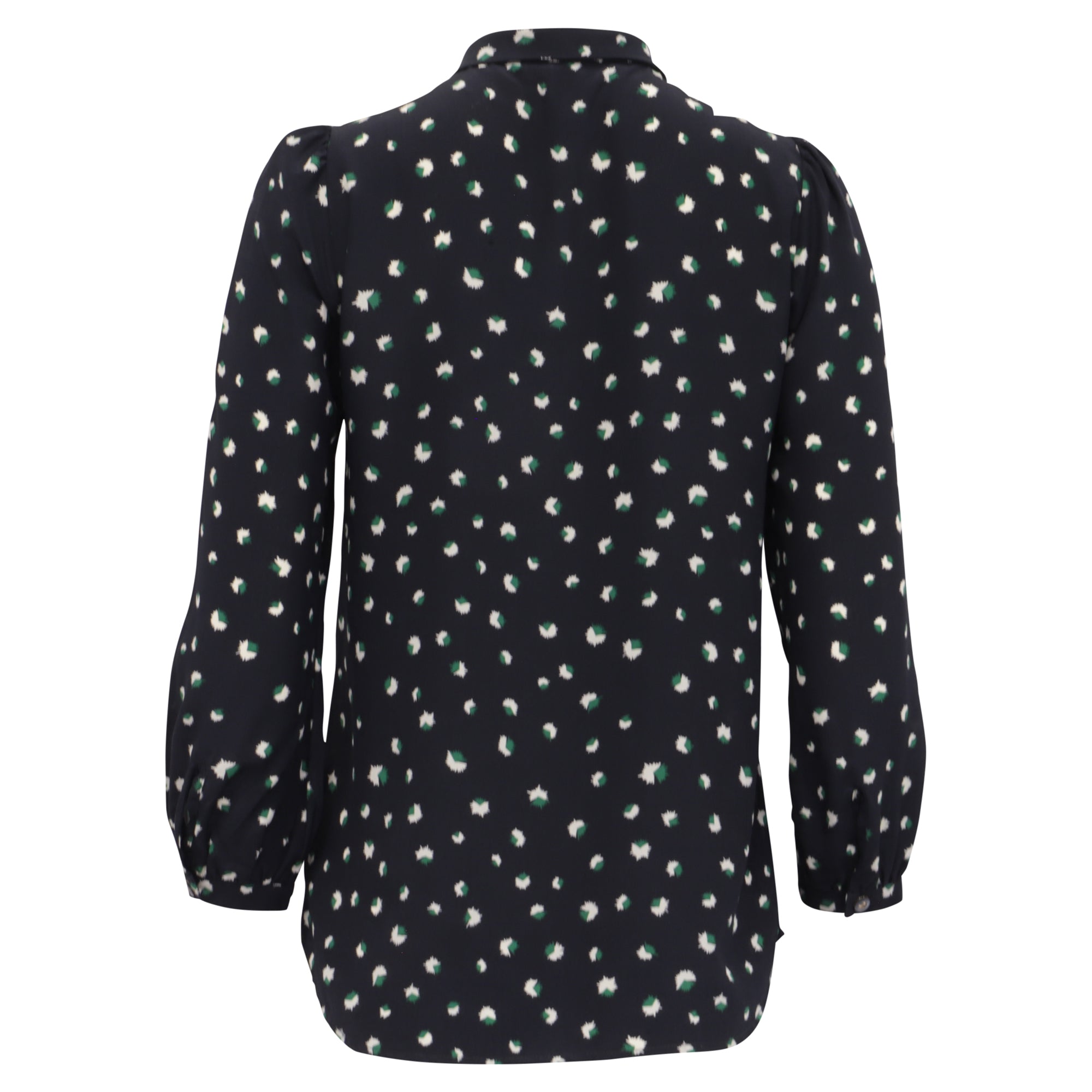 Blusa de seda con estampado color azul marino