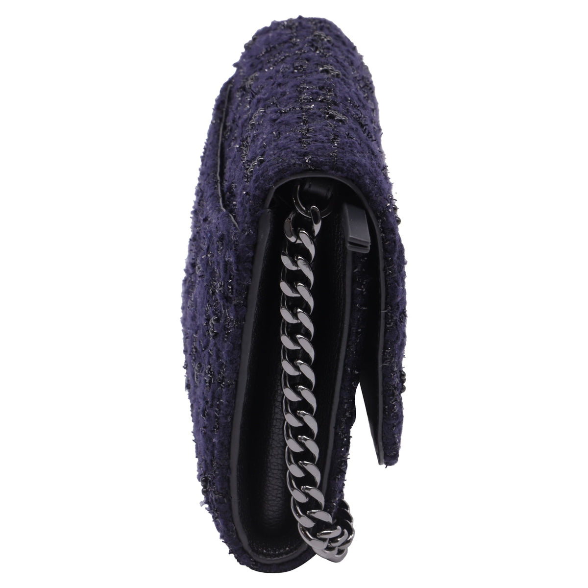 Bolso de hombro de lana color azul marino