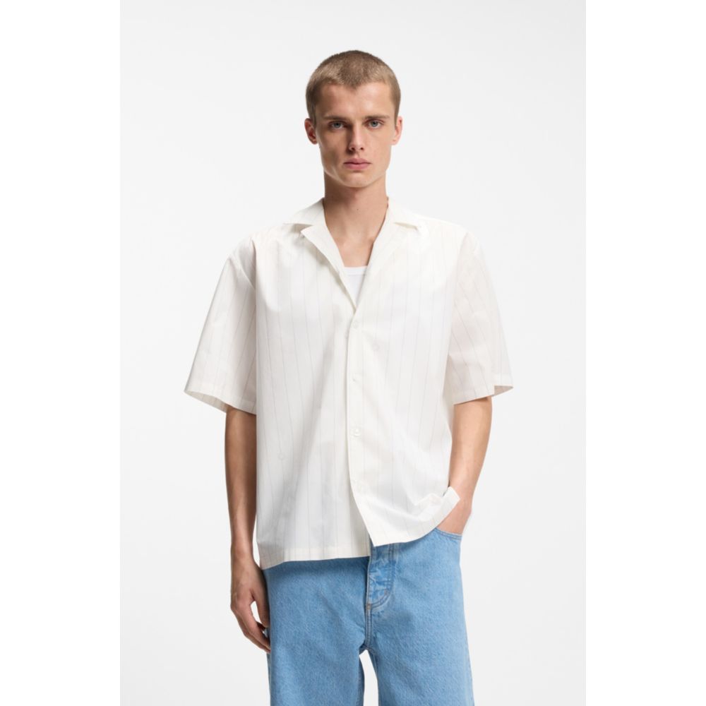 Camisa de algodón de corte amplio con estampado