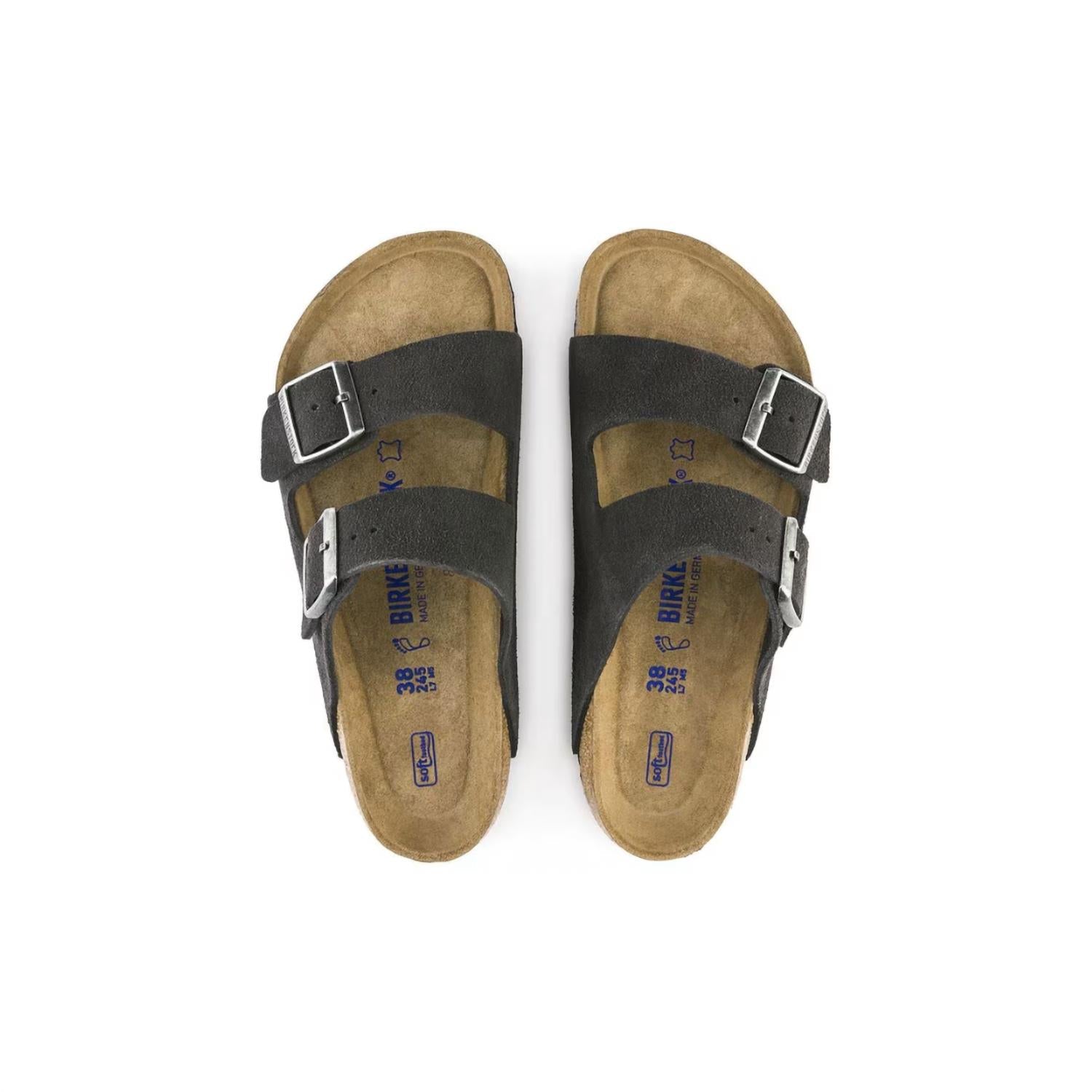 Sandalias de mujer de cuero color gris