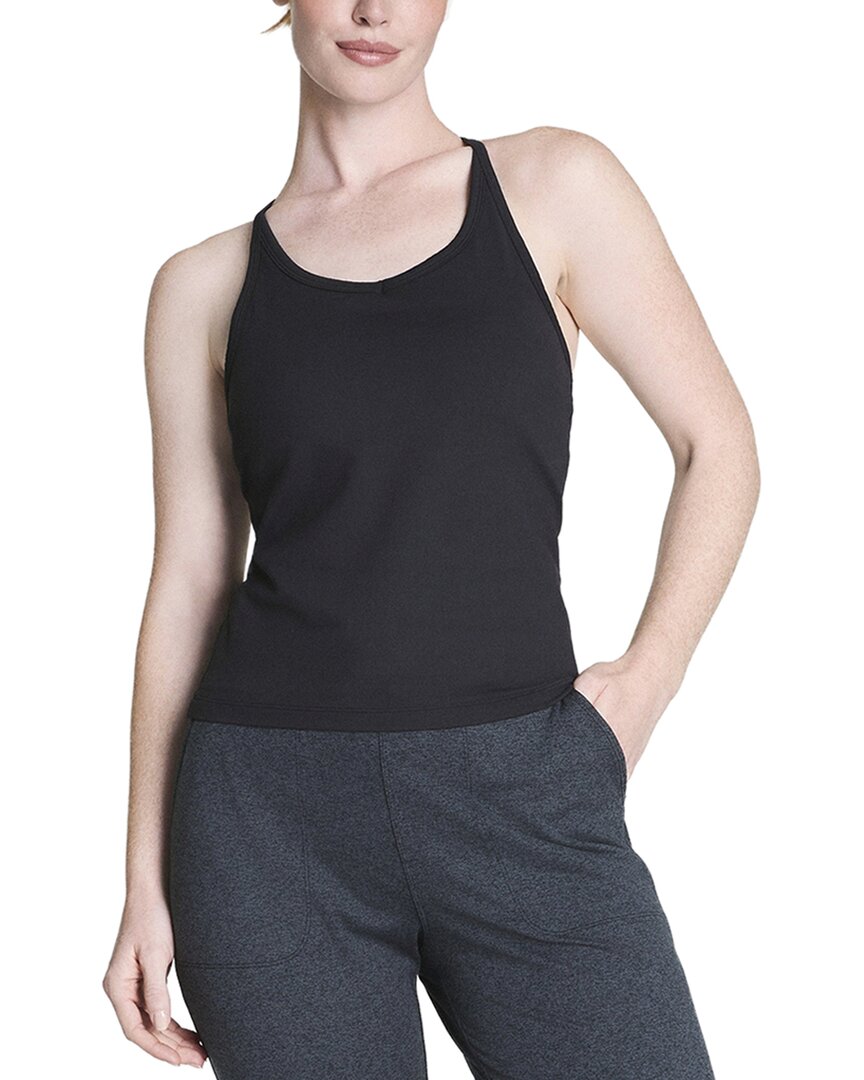 Camiseta sin mangas con cuello en V con tejido acanalado