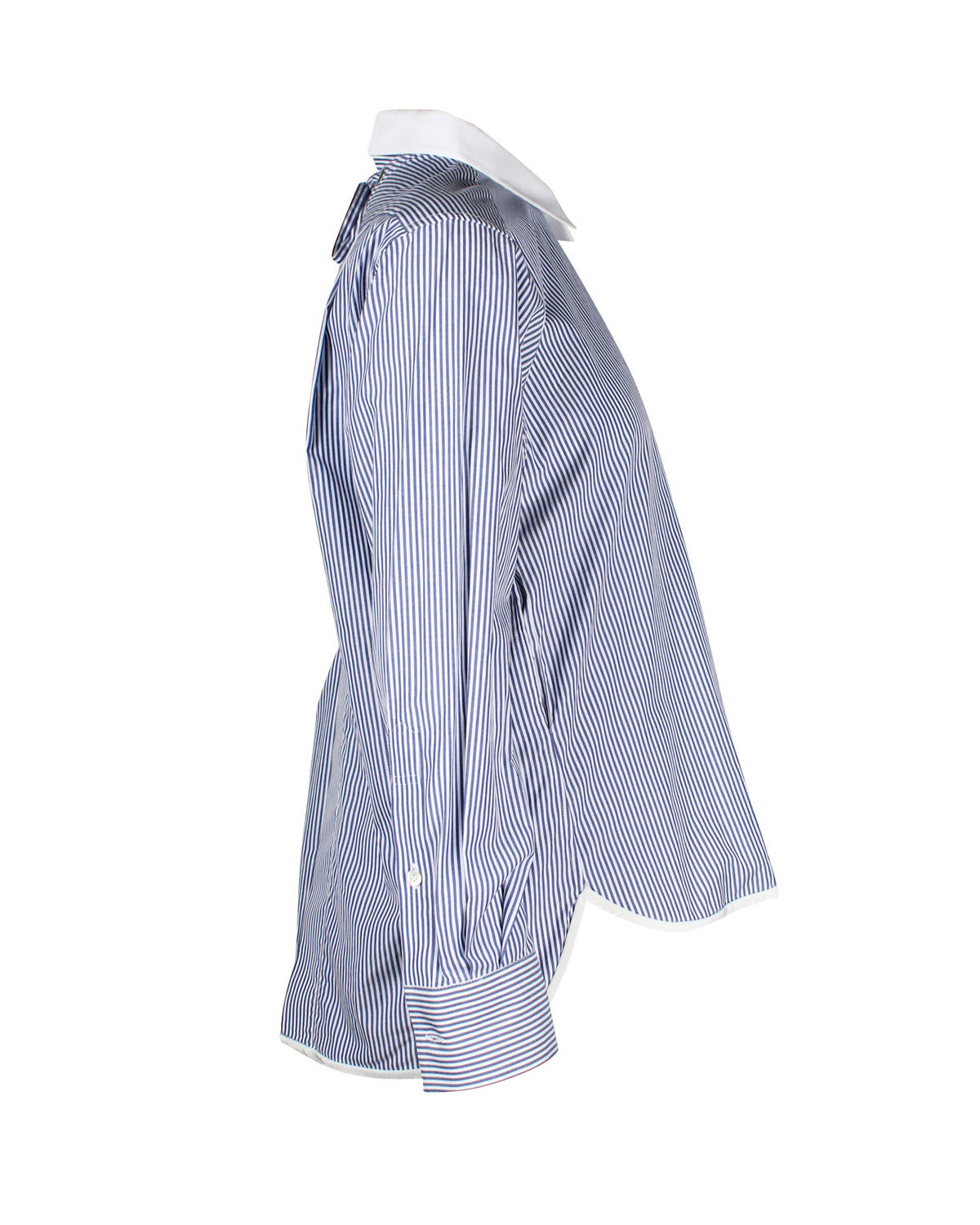 Camisa de algodón a rayas color azul