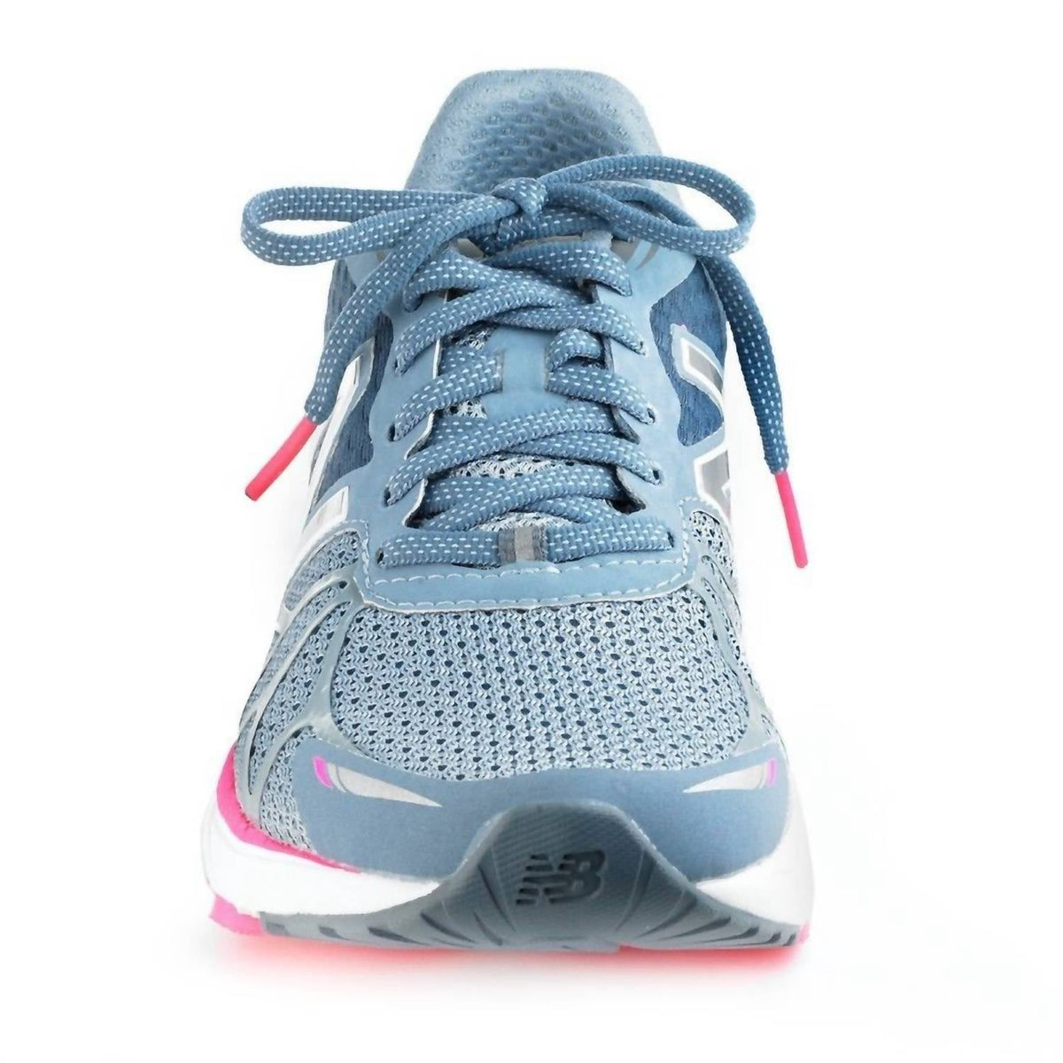 Tenis para correr de mujer color gris y rosado