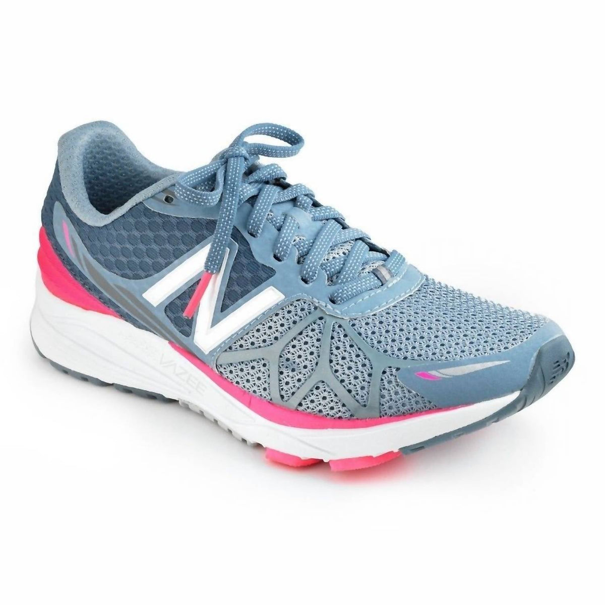 Tenis para correr de mujer color gris y rosado