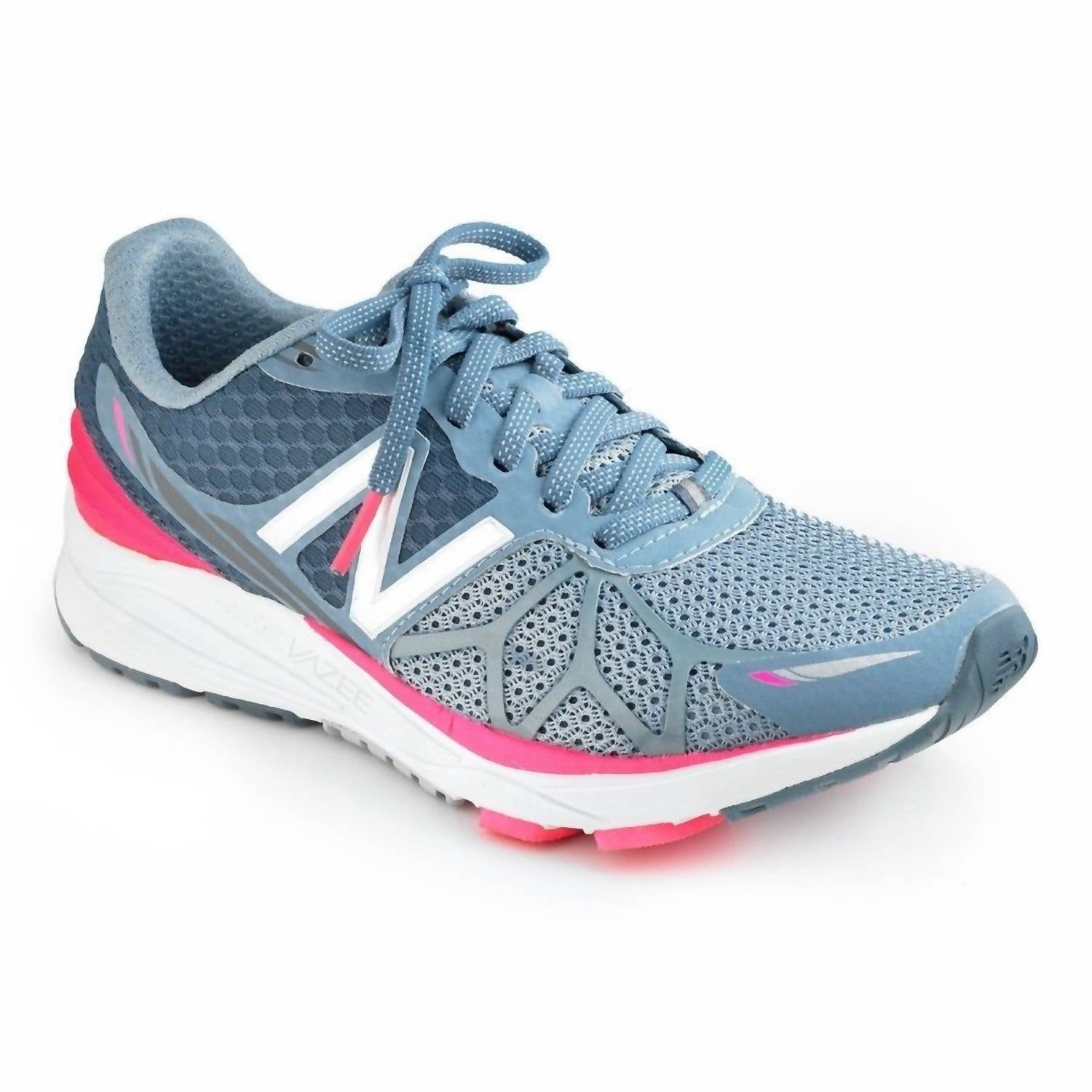 Tenis para correr de mujer color gris y rosado