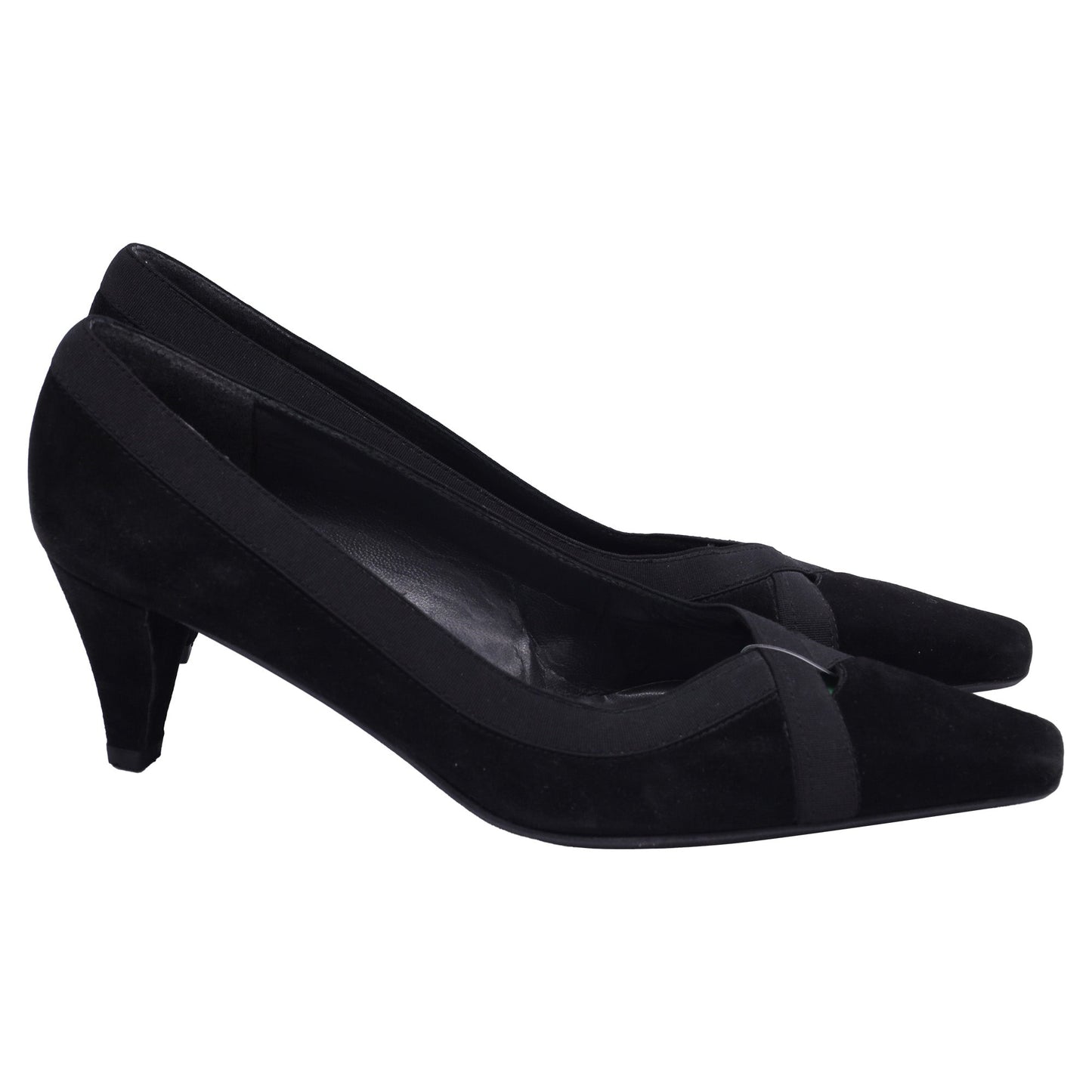 Tacones de gamuza color negro