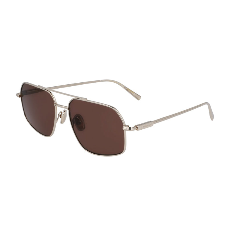 Gafas color café y dorado