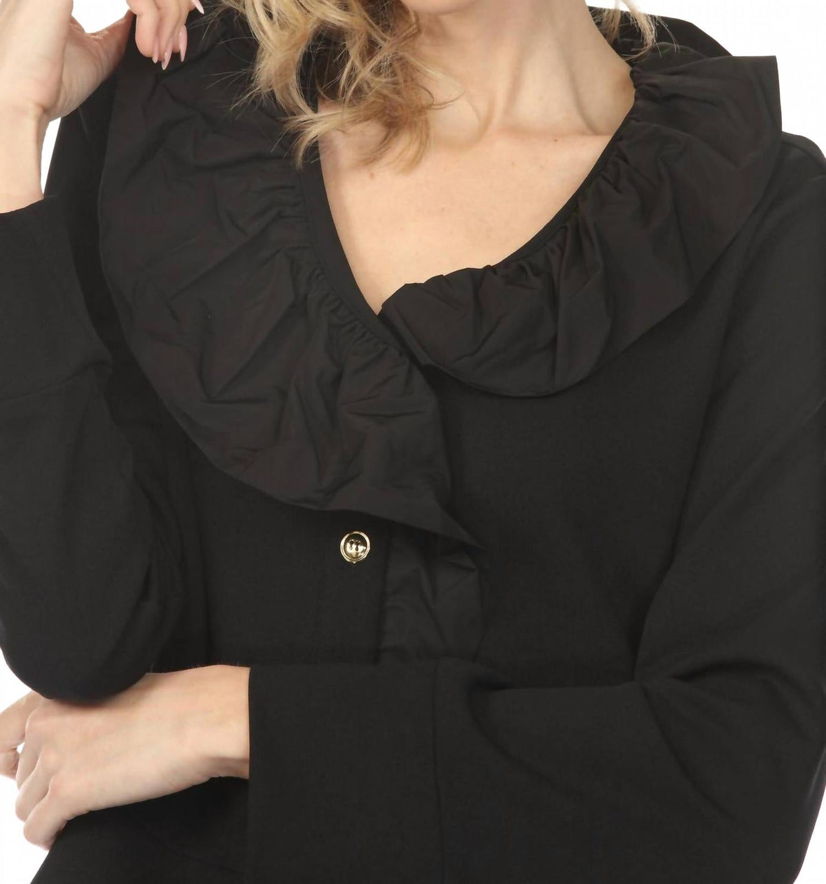 Chaqueta de manga larga color negro