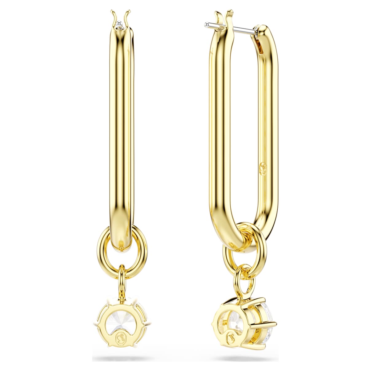 Aretes color blanco y dorado