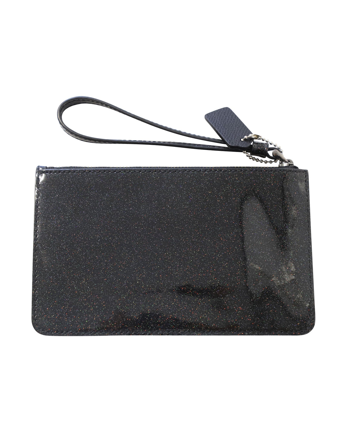 Bolso de muñeca de cuero color negro