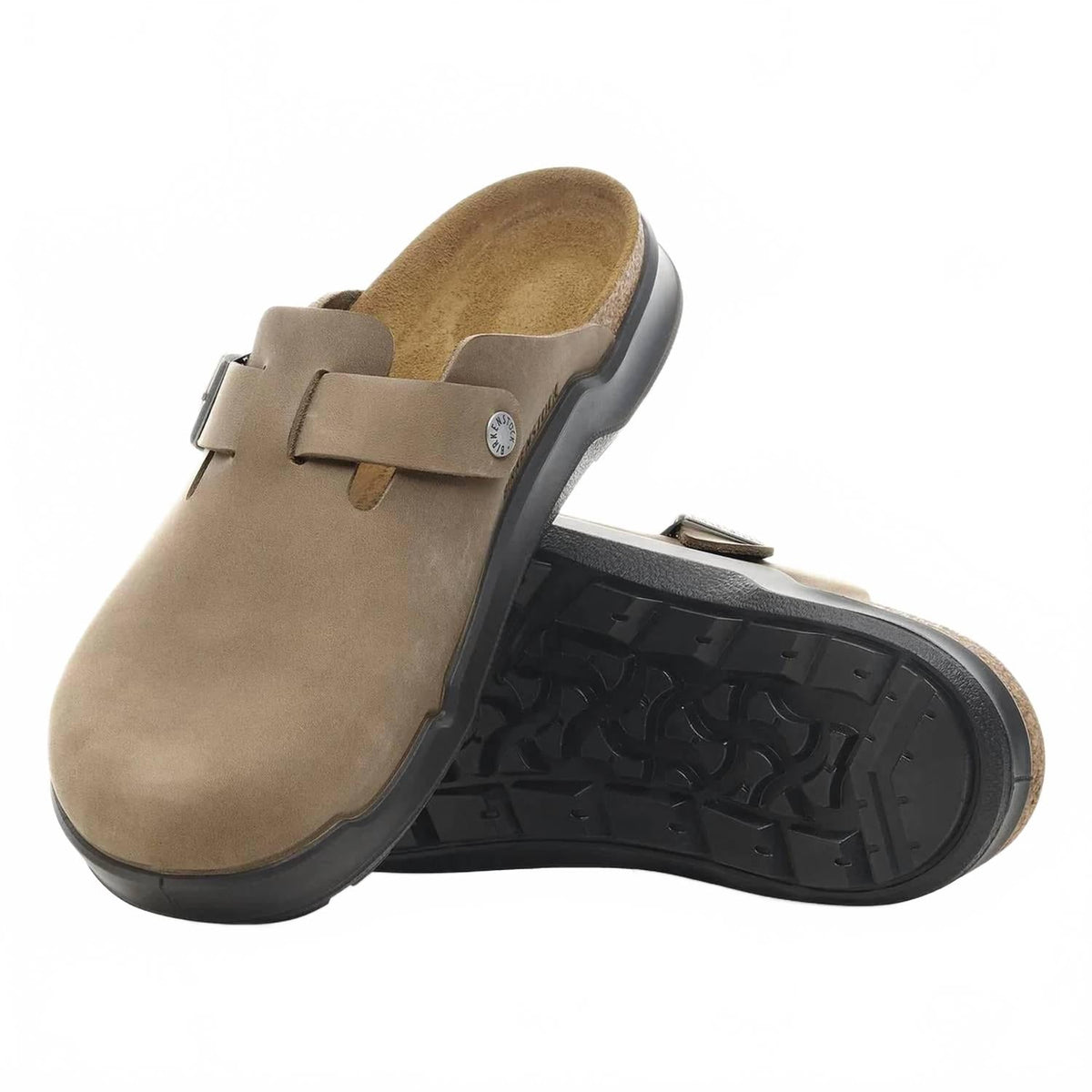Zuecos unisex de cuero color café