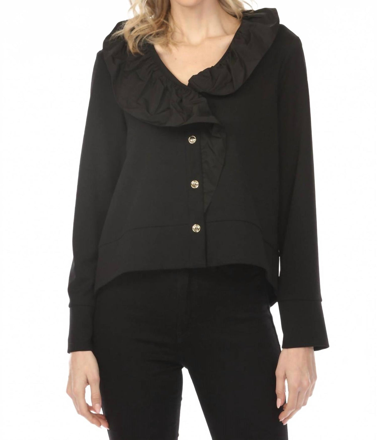 Chaqueta de manga larga color negro