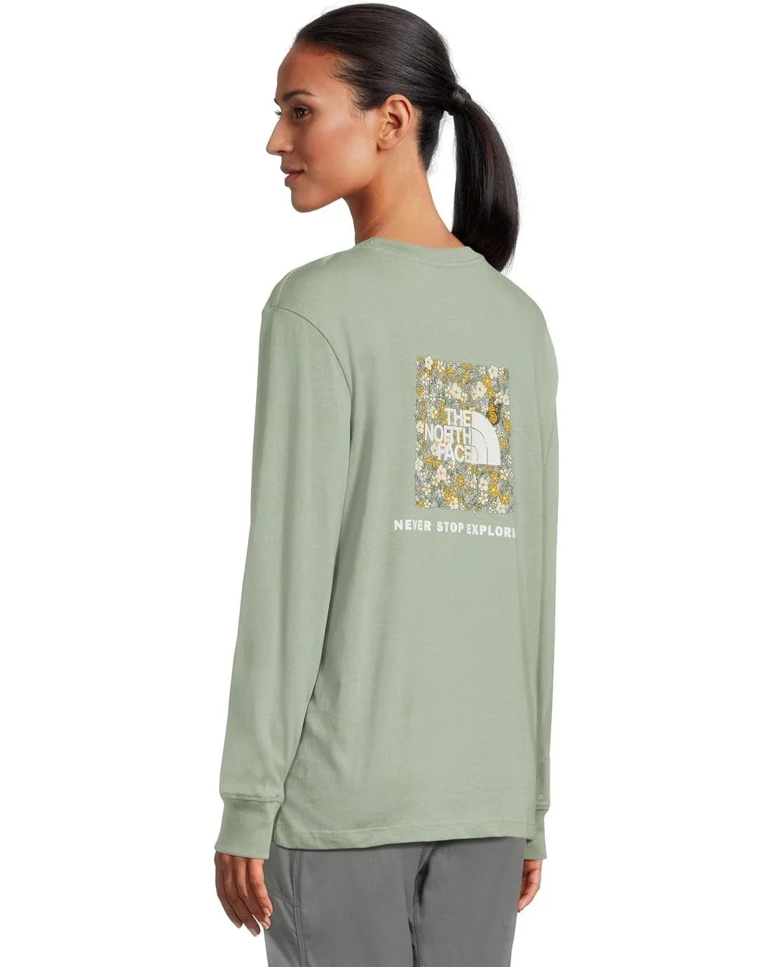 Suéter de mujer con estampado floral color verde