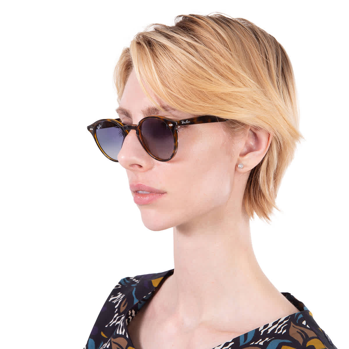 Gafas de sol unisex de montura redonda color gris