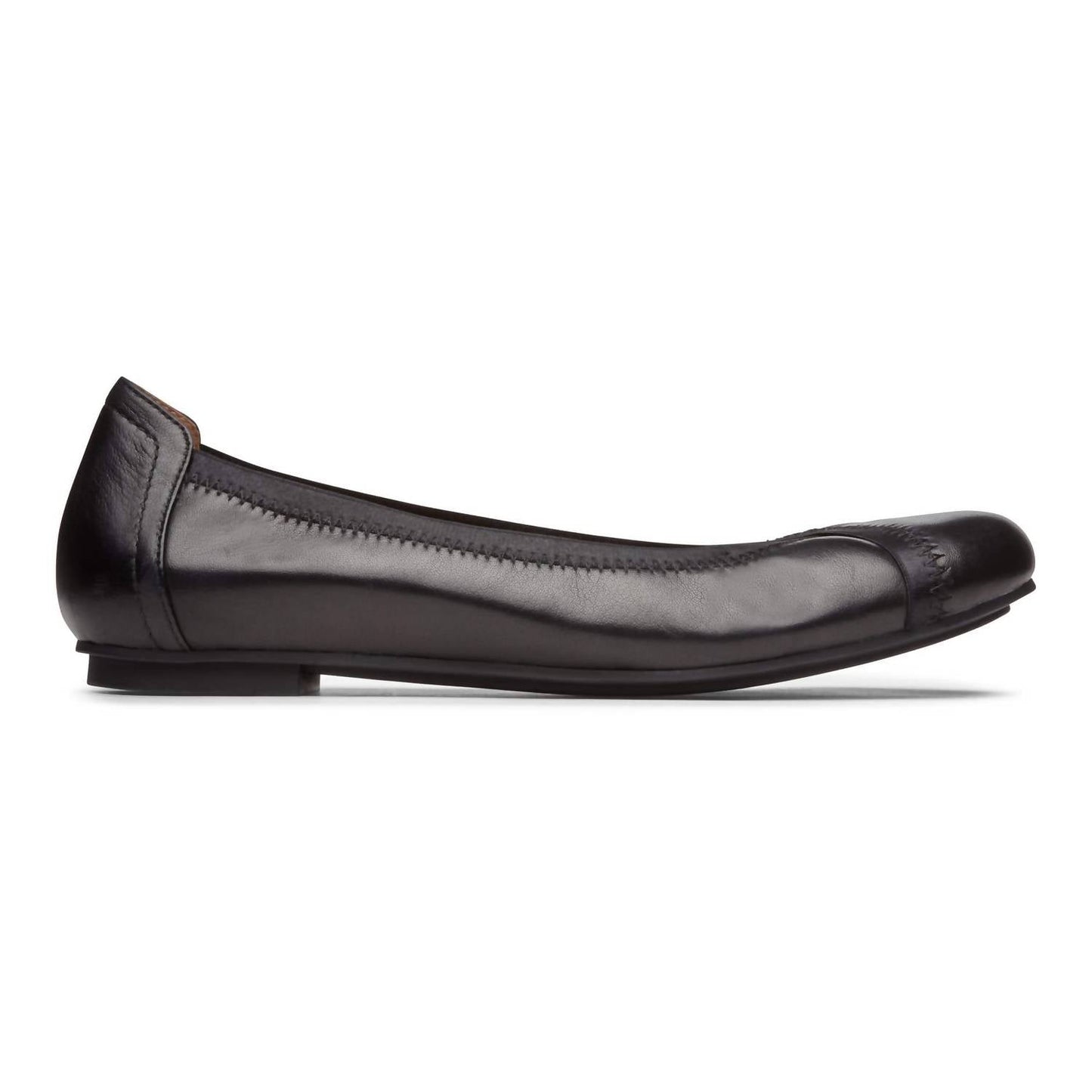 Zapatos planos de mujer de cuero color negro