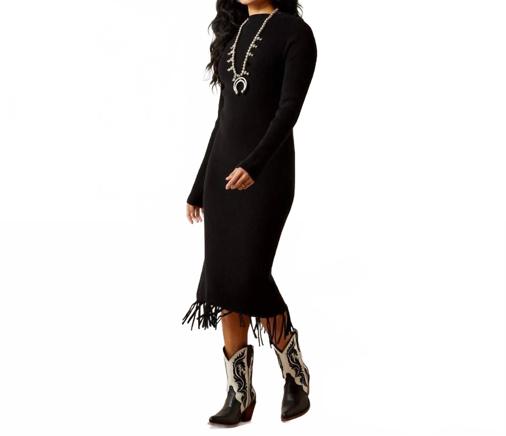 Vestido midi color negro