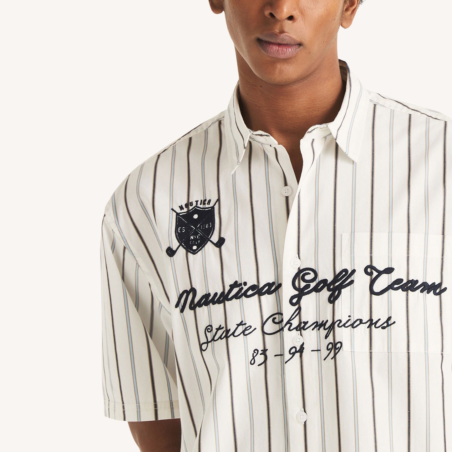 Camisa de hombre de manga corta a rayas